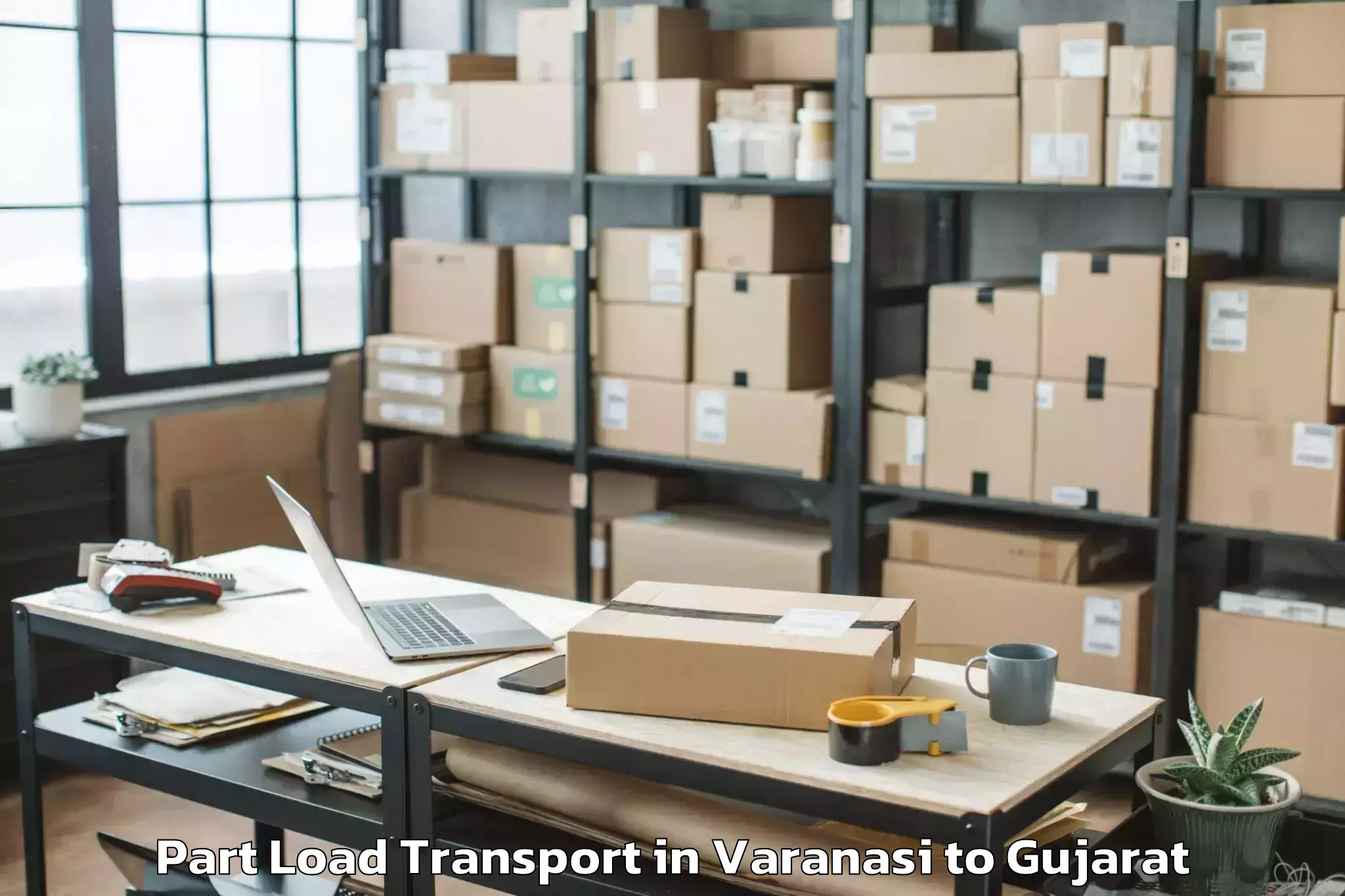 Book Varanasi to Khambhaliya Part Load Transport Online